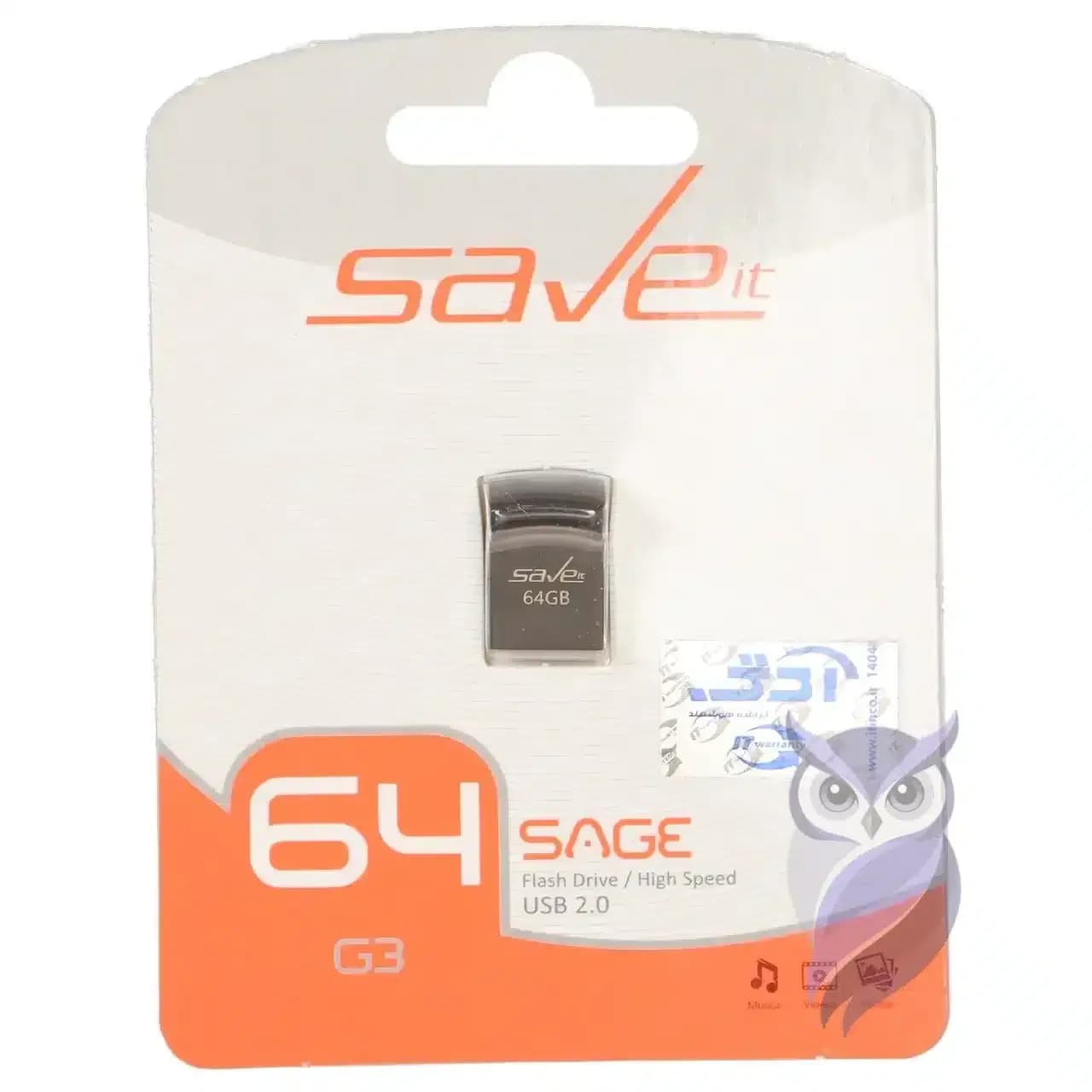 فلش مموری Save it مدل SAGE ظرفیت 64GB مشکی