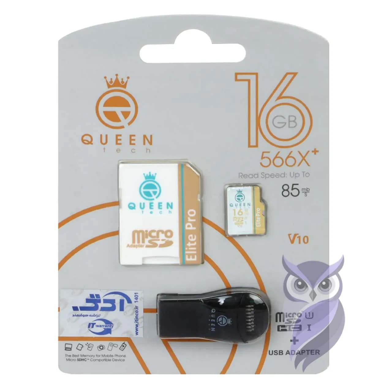 کارت حافظه Queen tech مدل 566X Plus ظرفیت 16GB مشکی